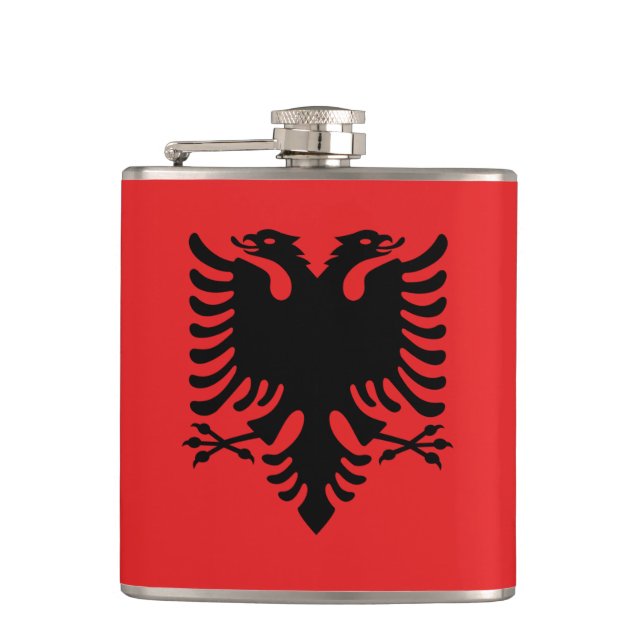 Petaca Matraz patriótico con bandera de Albania (Anverso)