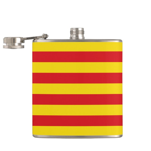 Petaca Matraz patriótico con bandera de Cataluña (Abierto)