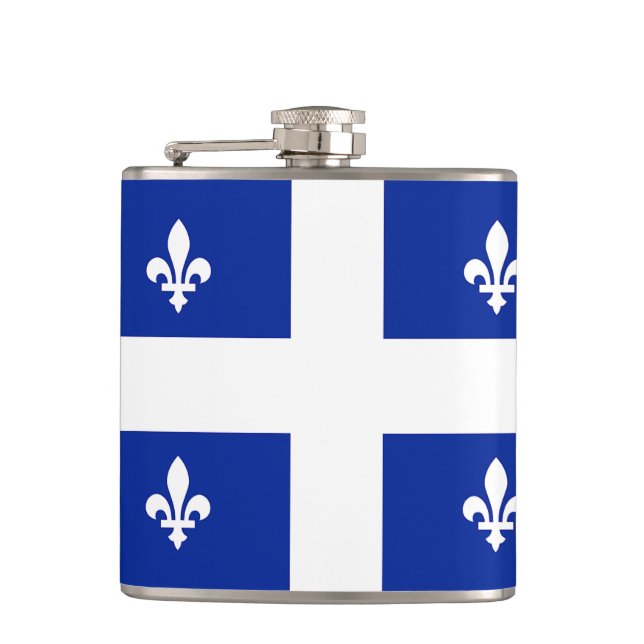 Petaca Matraz patriótico con bandera de Quebec (Anverso)