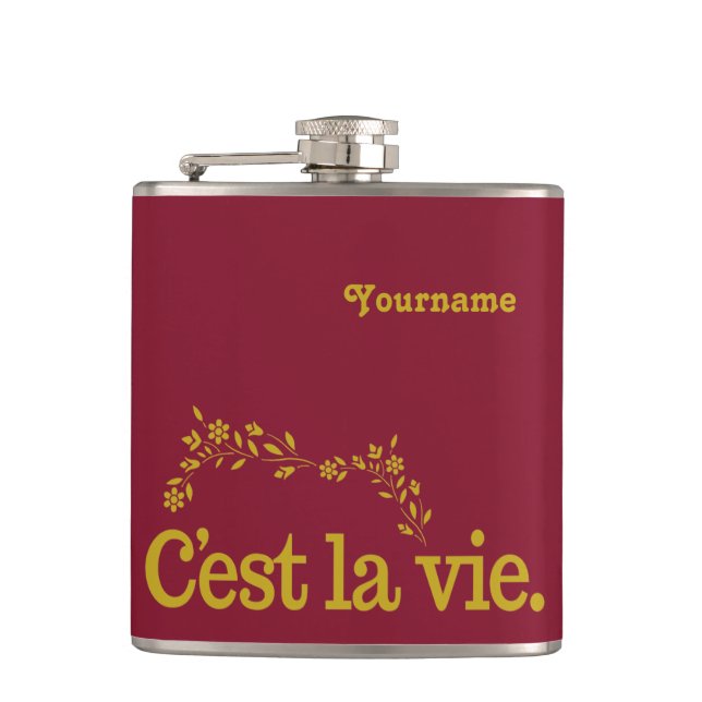 Petaca Matraz personalizado de C'est La Vie (Anverso)