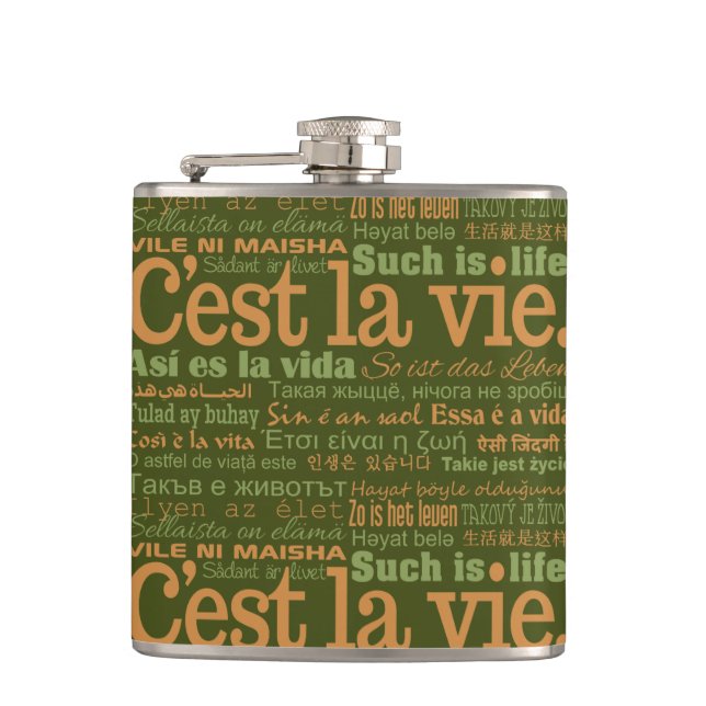 Petaca Matraz personalizado de C'est La Vie (Anverso)