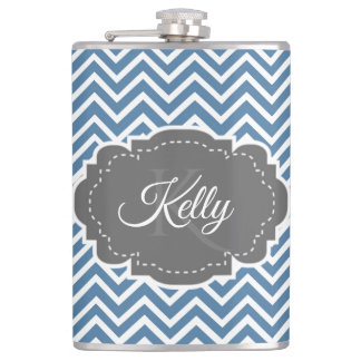 Petaca Matraz personalizado de cheurón azul