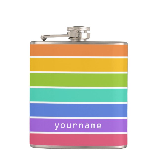 Petaca Matraz personalizado de colores arcoiris (Anverso)