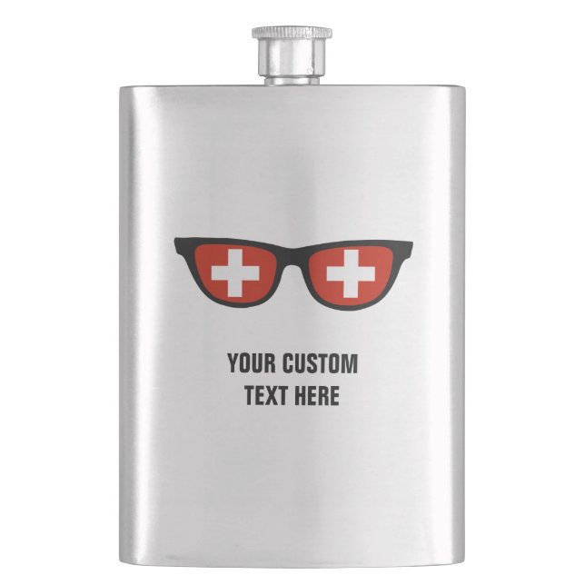 Petaca Matraz personalizado de los Shades suizos (Anverso)