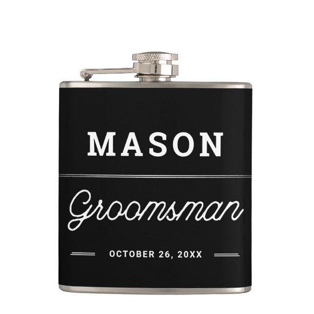 Petaca Matraz personalizado de regalo de Groomsmen (Anverso)