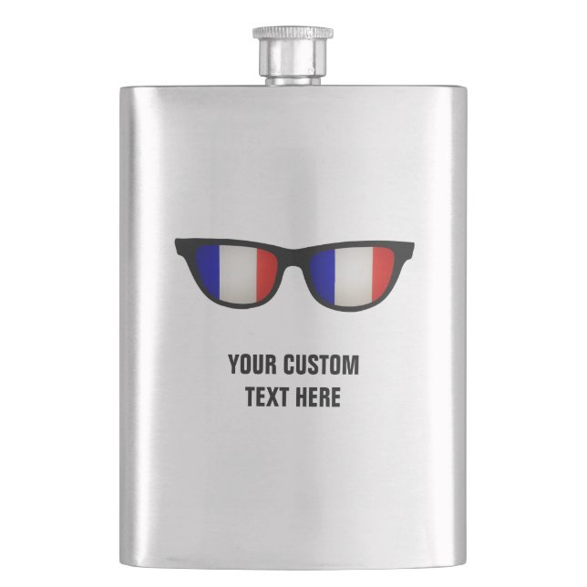 Petaca Matraz personalizado Francés Shades (Anverso)