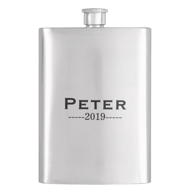 Petaca Matraz plateado de los Groomsmen grabado (Anverso)