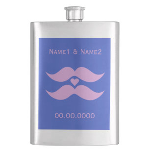 Petaca Matraz premium personalizado de bigotes rosados