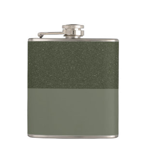 Petaca Matraz verde de mosaico texturado con diseño divid