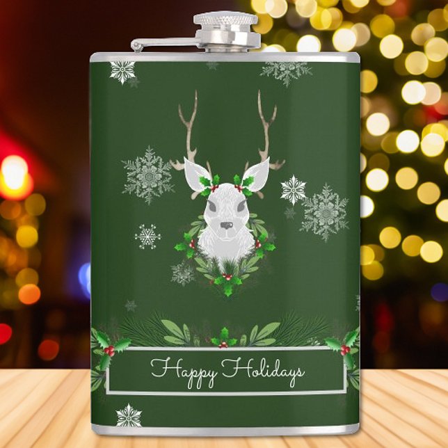 Petaca Matraz verde de reno (Green Reindeer Flask)