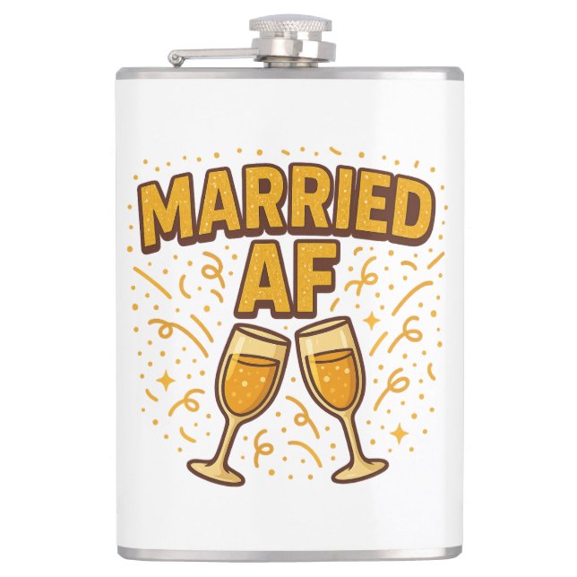 Petaca Matrimonio AF Flask – Regalo de Boda Divertido (Anverso)