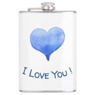 Petaca Me Encanta Tu Corazón Azul Cute Valentine