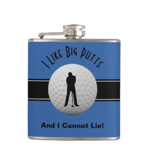 Petaca Me Gusta Big Putts Golf Cita Humor Gracioso Negro