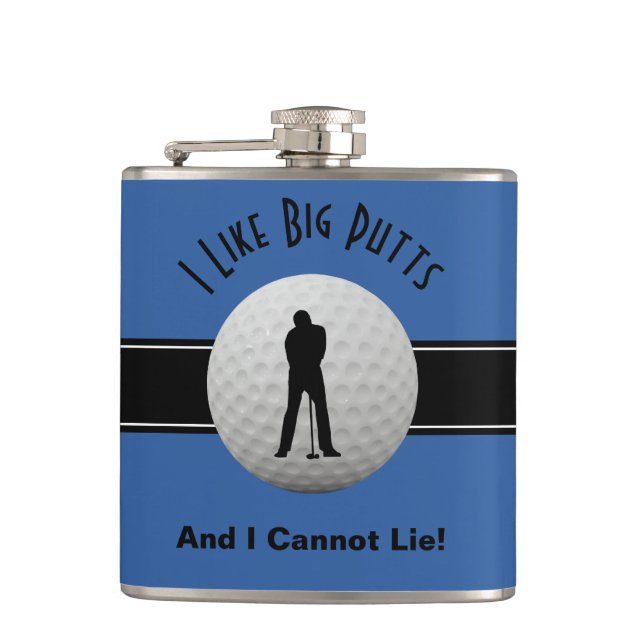 Petaca Me Gusta Big Putts Golf Cita Humor Gracioso Negro  (Anverso)