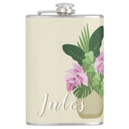 Petaca Medinilla Tropical Flor Rosa Nombre De La Vasa Ama