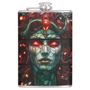 Petaca Medusa - Estilo Tiffany de la ventana de vidrio ma