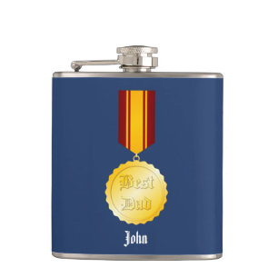 Petaca Mejor Día del Padre en Brooch de Medalla de Papá