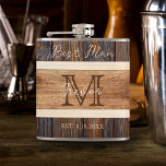 Petaca Mejor hombre Boda de tono de madera rústica<br><div class="desc">El Rústico Boda de Tono de Madera Best Man Flask es un excelente regalo para su fiesta de boda o de soltero.</div>