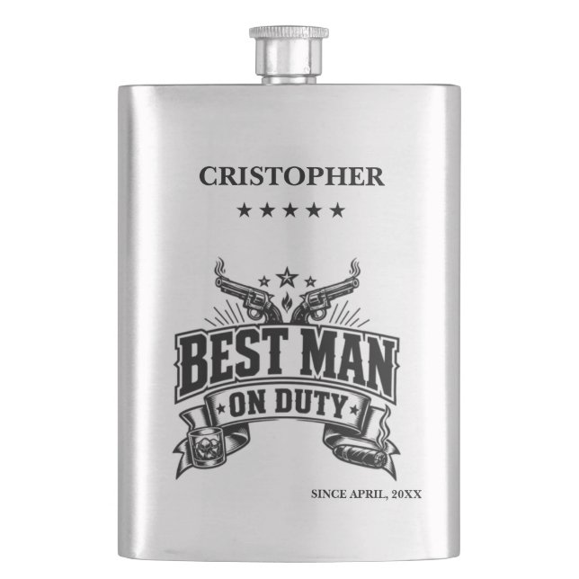 Petaca Mejor Hombre de Servicio Personalizado (Anverso)