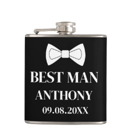 Petaca Mejor Hombre Negro Elegante Boda de Regalos Modern