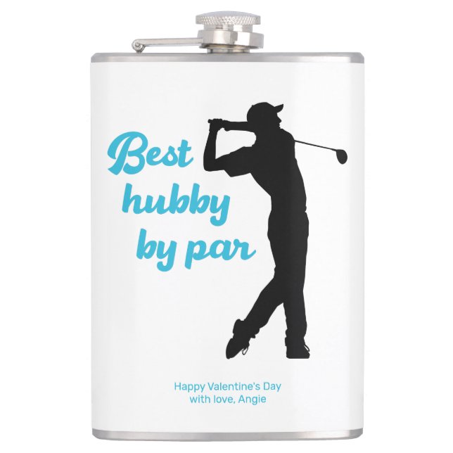 Petaca Mejor Hubby De Par Golfer Silhouette Golfing (Anverso)