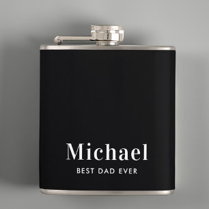 Petaca Mejor Monograma Negro de Papá Nunca