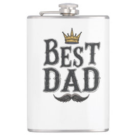 Petaca "Mejor Papá" con Corona y Bigote