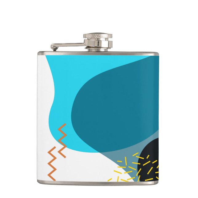 Petaca Memphis, cool, de moda, urbano, moderno ilustracio (Anverso)