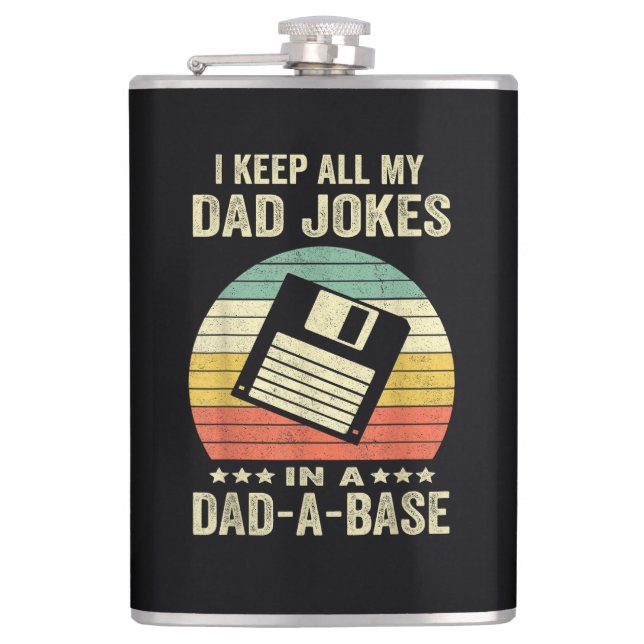 Petaca Mens Funny dad Jokes in dad-a-Base (Anverso)