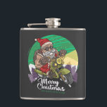 Petaca Merry Christmas Biker Santa<br><div class="desc">Merry Christmas Biker Santa Flask Estar preparado y discreto con un matraz Liquid Courage™ personalizado. ¡Un regalo único e ideal para bodas,  cumpleaños y eventos especiales!</div>