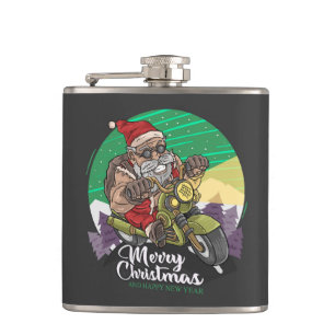 Petaca Merry Christmas Biker Santa