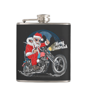 Petaca Merry Christmas Biker Santa Flask