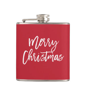 Petaca Merry Christmas Simple Red Flask