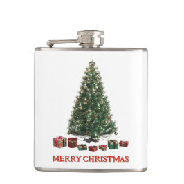 Petaca Merry Christmas. Tree (design 1) with gifts