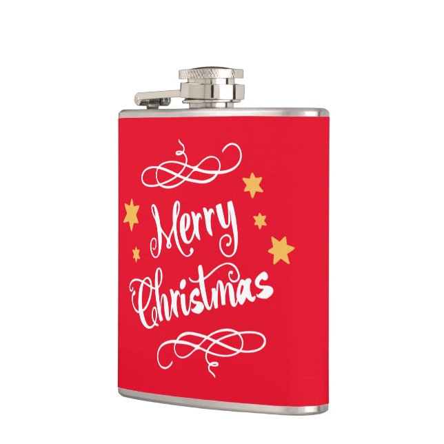 Petaca Merry Christmas Typography Light Red White (Izquierda)