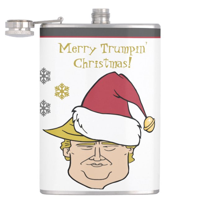 Petaca Merry Maga Trump Navidades Flask (Abierto)