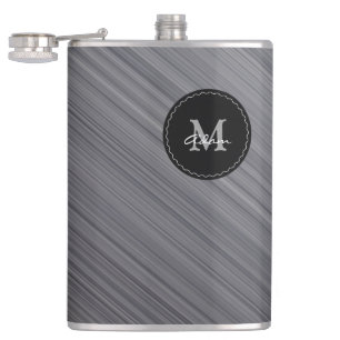 Petaca Metálico gris de moda del monograma el  