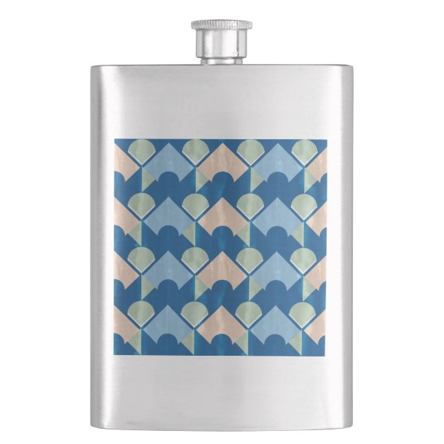 Petaca Metallic blue geometric diamond shapes  (Anverso)