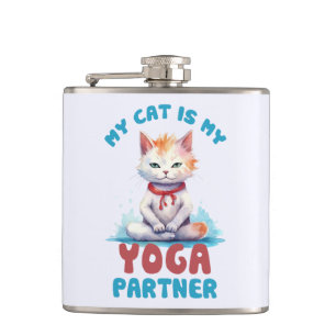 Petaca Mi Gato Es Mi Pareja De Yoga -Gato Mediador Adorab