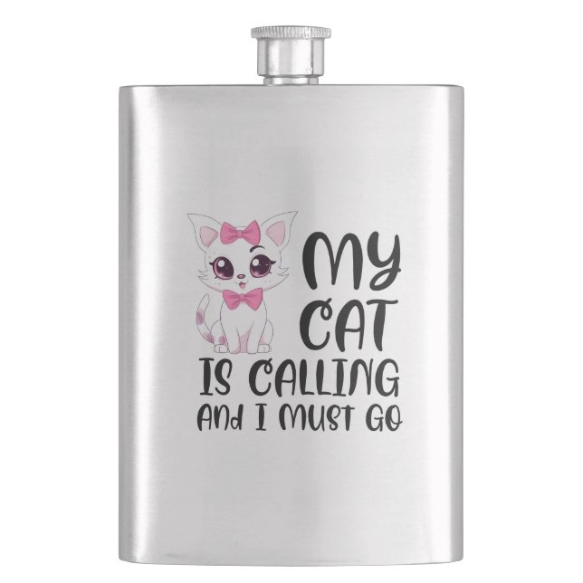 Petaca Mi gato está llamando y debo irme (Anverso)