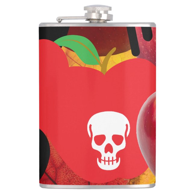Petaca Mikitiez calavera roja manzana tóxica vegana veran (Anverso)