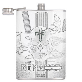 Petaca Mikitiez dreamer cráneo tatuaje arco iris rosa roc