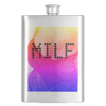 Milf Flask Tórax rosa caliente y plata.
