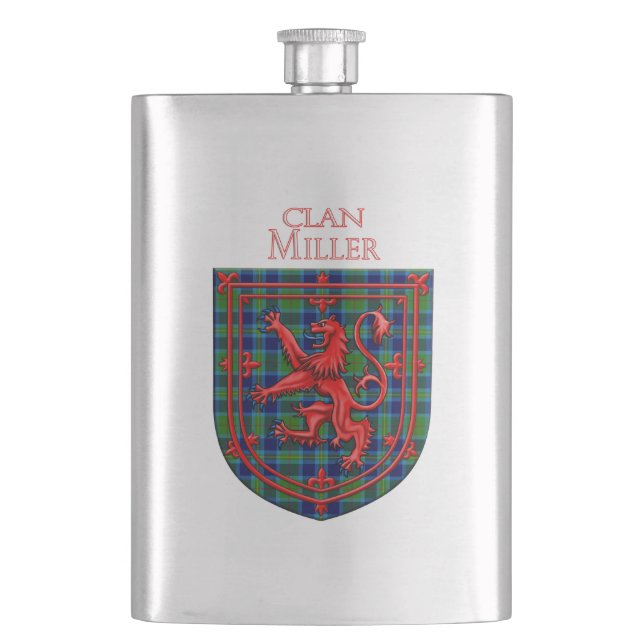 Petaca Miller Tartan Scottish Plaid Lion Rampant (Anverso)