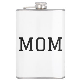 Petaca Minimalist "MOM" Black Typography Plain White