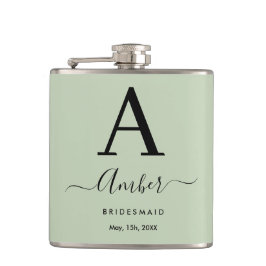 Petaca Mint Monograma Personalizado Bridesmaid Hip Flask