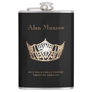 Petaca Miss América estilo Crown Flask Custom Name