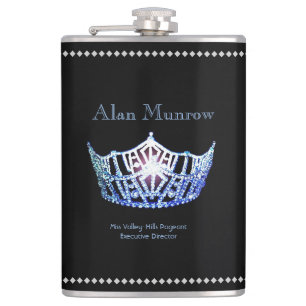 Petaca Miss América estilo Crown Flask Custom Name