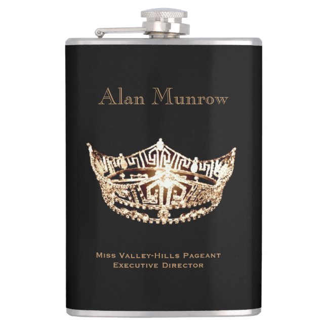 Petaca Miss América estilo Crown Flask Custom Name (Anverso)