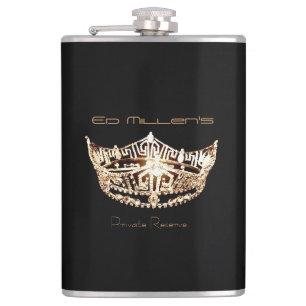 Petaca Miss América estilo Crown Flask Custom Name